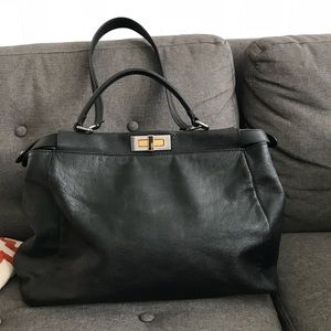 Large Fendi Peekaboo Zucca Print Black